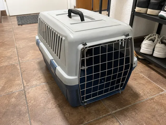 Foto: Katzentransportbox blau/grau